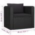 vidaXL 7 Piece Garden Lounge Set with Cushions Poly Rattan Black - Image 9