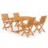 vidaXL 5 Piece Garden Dining Set Solid Teak Wood - Image 2