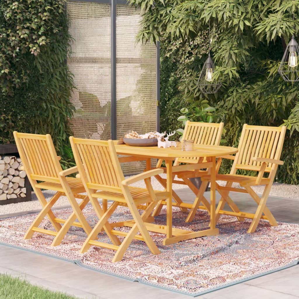 8720286226711_m_en_hd_1 vidaXL 5 Piece Garden Dining Set Solid Teak Wood - Image 1
