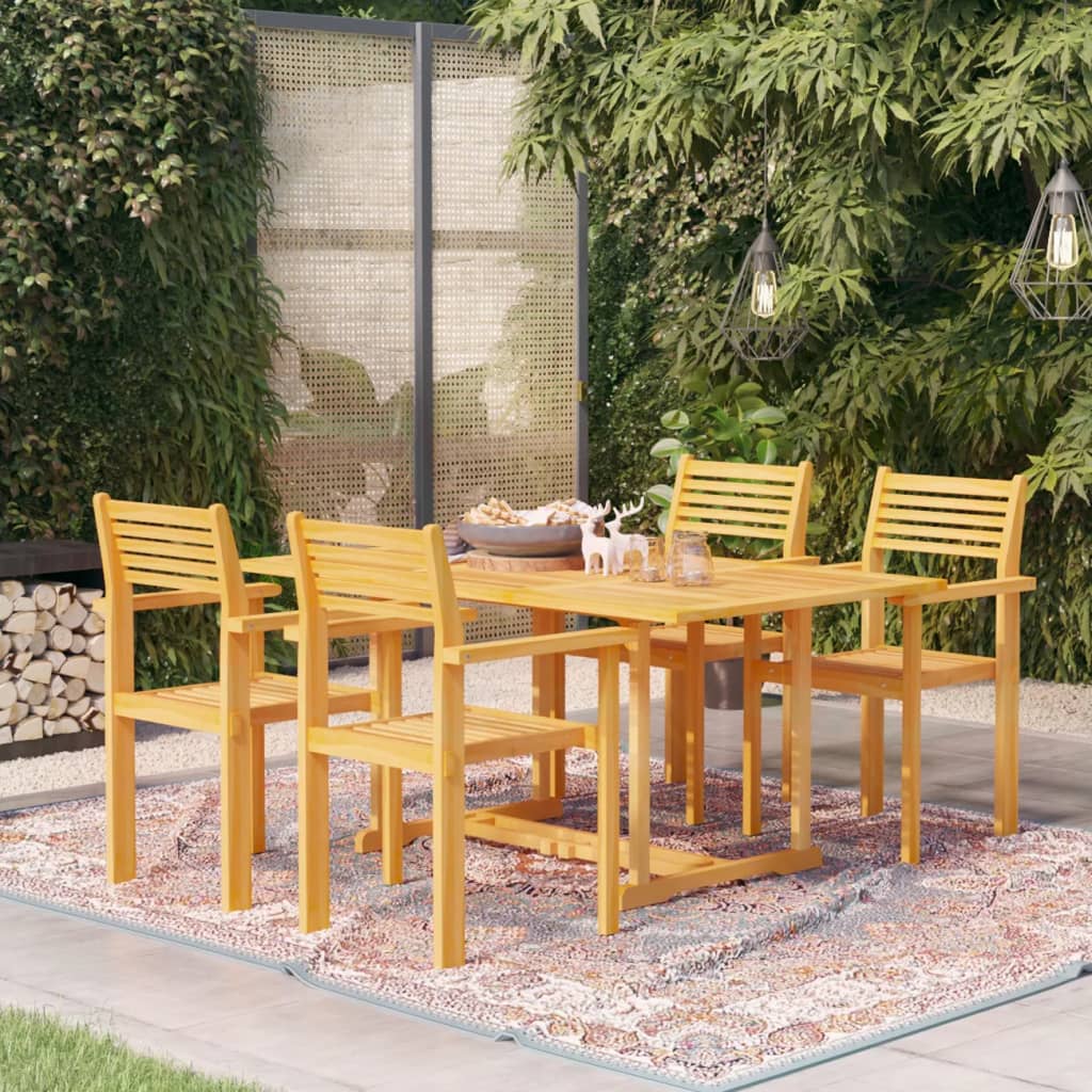 8720286226834_m_en_hd_1 vidaXL 5 Piece Garden Dining Set Solid Teak Wood - Image 1