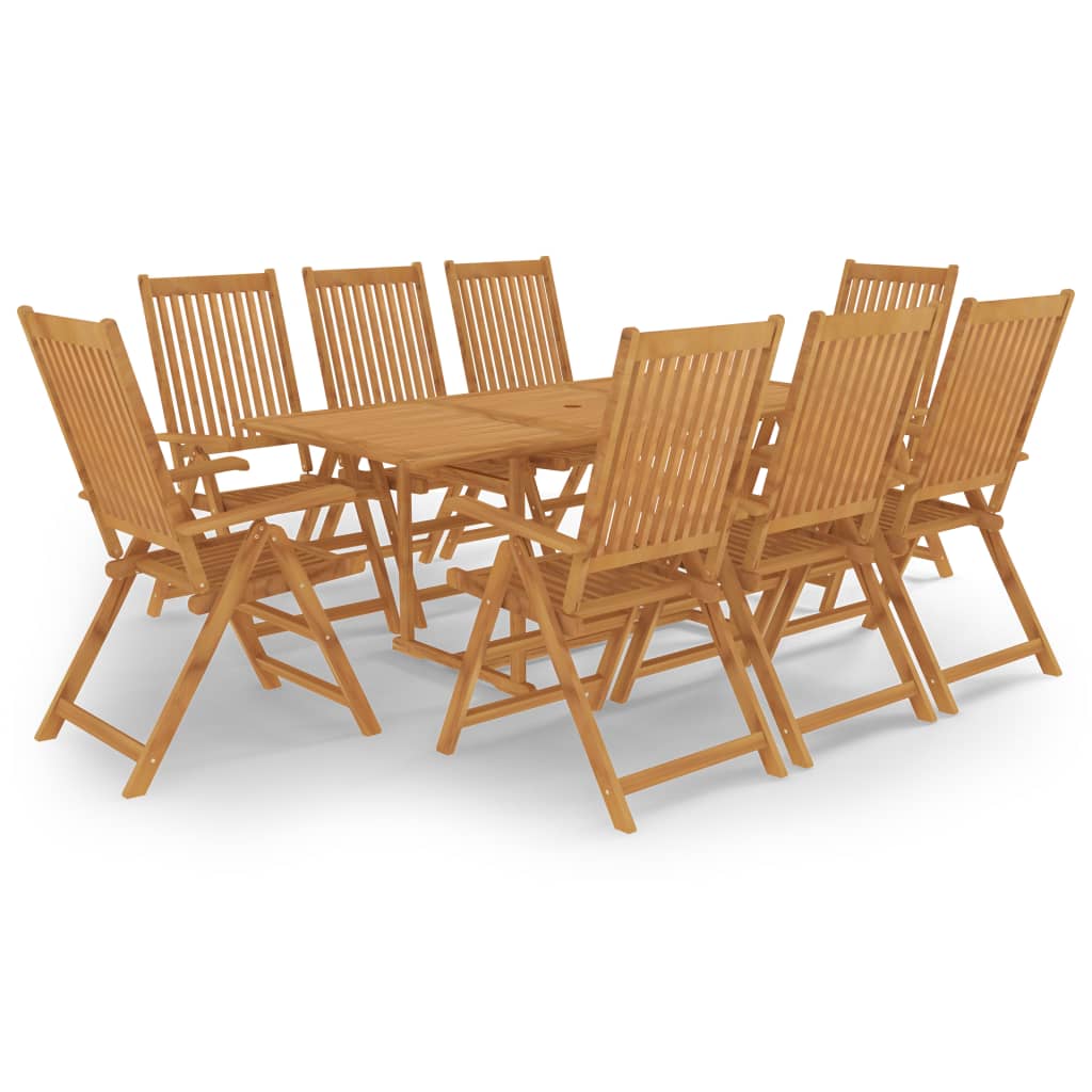 8720286227022_a_en_hd_1 vidaXL 9 Piece Garden Dining Set Solid Teak Wood - Image 1