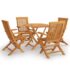 vidaXL 5 Piece Garden Dining Set Solid Teak Wood - Image 2