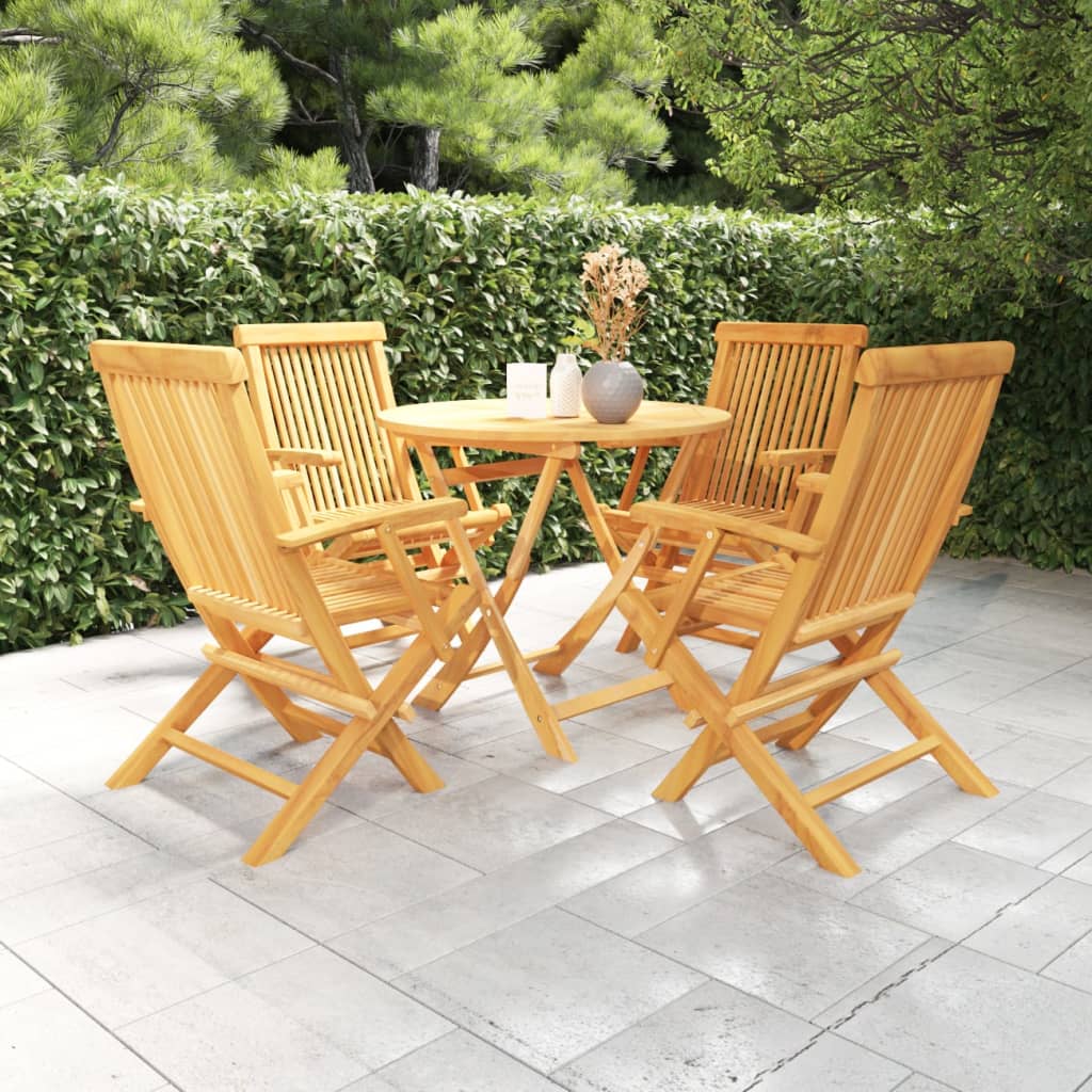 8720286227169_m_en_hd_1 vidaXL 5 Piece Garden Dining Set Solid Teak Wood - Image 1