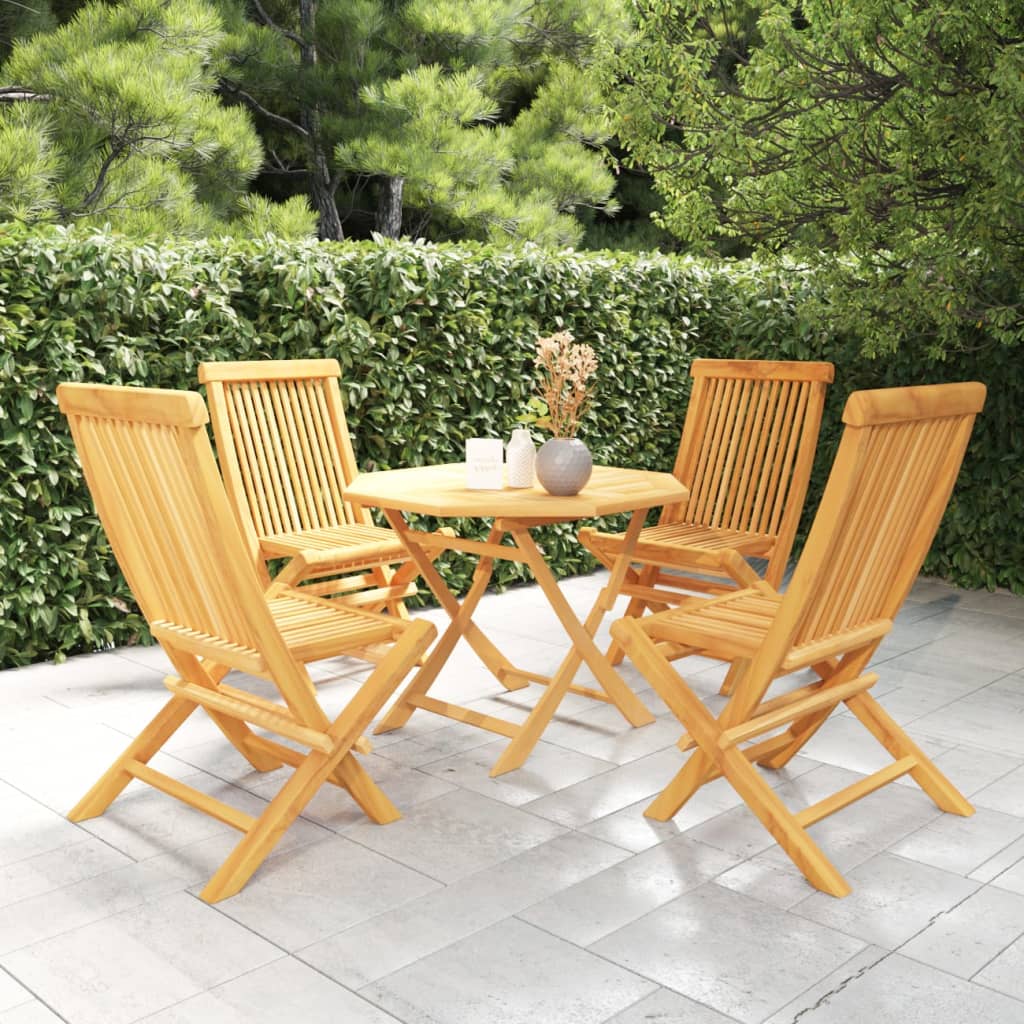 8720286227176_m_en_hd_1 vidaXL 5 Piece Garden Dining Set Solid Teak Wood - Image 1
