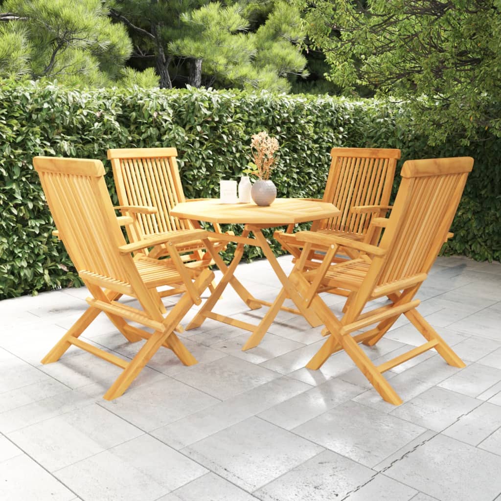8720286227183_m_en_hd_1 vidaXL 5 Piece Garden Dining Set Solid Teak Wood - Image 1