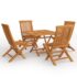 vidaXL 5 Piece Garden Dining Set Solid Teak Wood - Image 2
