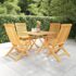 vidaXL 5 Piece Garden Dining Set Solid Teak Wood
