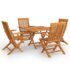 vidaXL 5 Piece Garden Dining Set Solid Teak Wood - Image 2