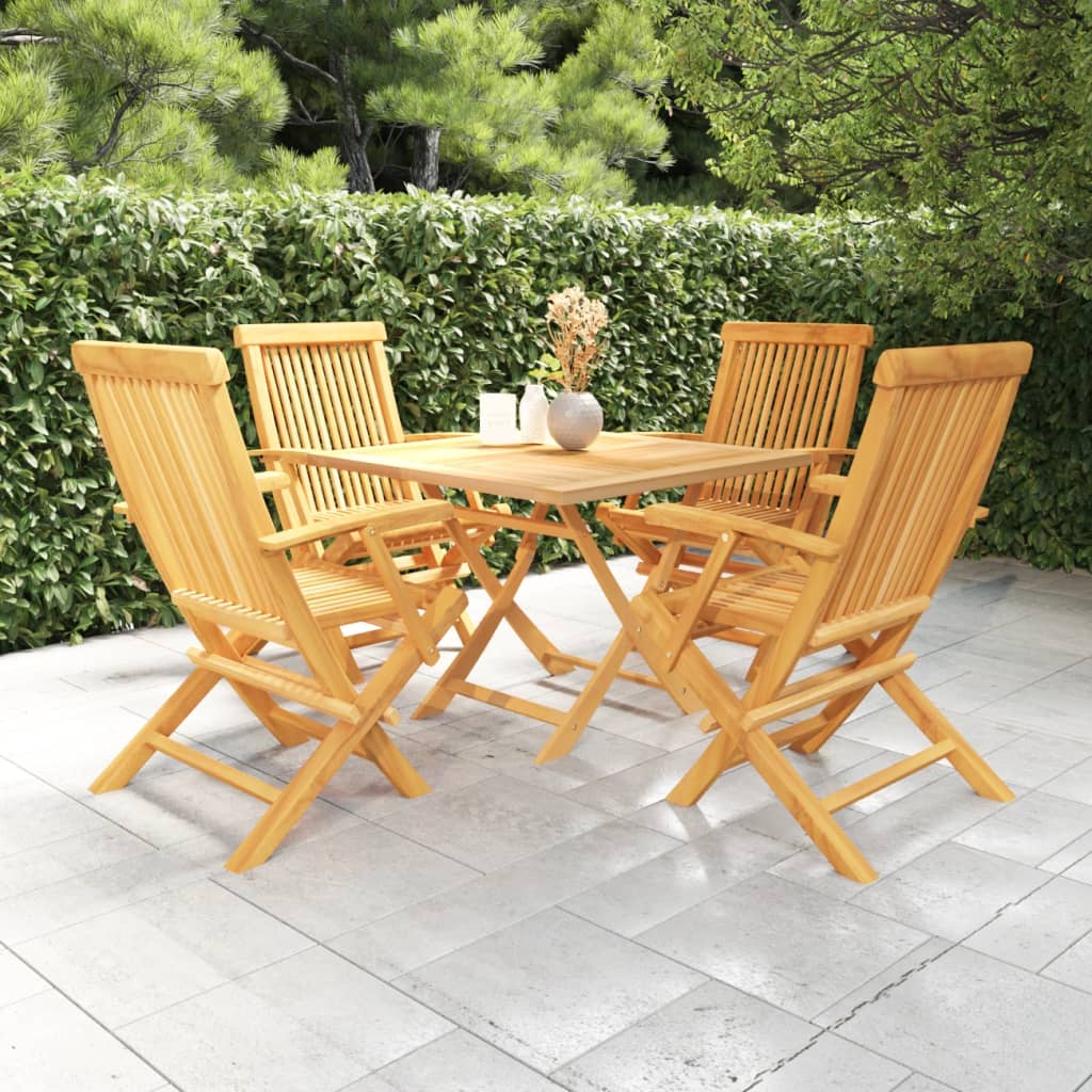 8720286227206_m_en_hd_1 vidaXL 5 Piece Garden Dining Set Solid Teak Wood - Image 1