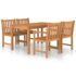 vidaXL 5 Piece Garden Dining Set 140x80 cm Solid Teak Wood - Image 2