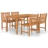 vidaXL 5 Piece Garden Dining Set 160x80 cm Solid Teak Wood - Image 2
