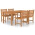 vidaXL 5 Piece Garden Dining Set 180x90 cm Solid Teak Wood - Image 2