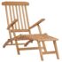 vidaXL Garden Deck Chairs with Footrests and Table Solid Teak Wood - Image 2