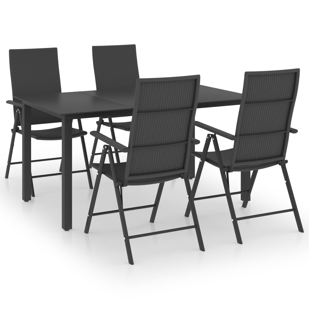 8720286228142_a_en_hd_1 vidaXL 5 Piece Garden Dining Set Black - Image 2