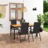 vidaXL 5 Piece Garden Dining Set Black and Brown