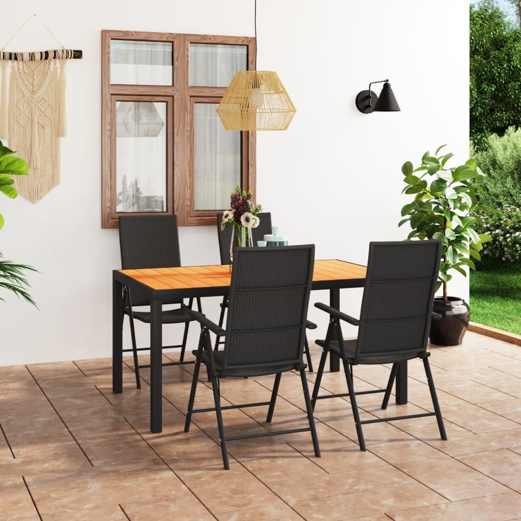 8720286228203_m_en_hd_1 vidaXL 5 Piece Garden Dining Set Black and Brown - Image 1