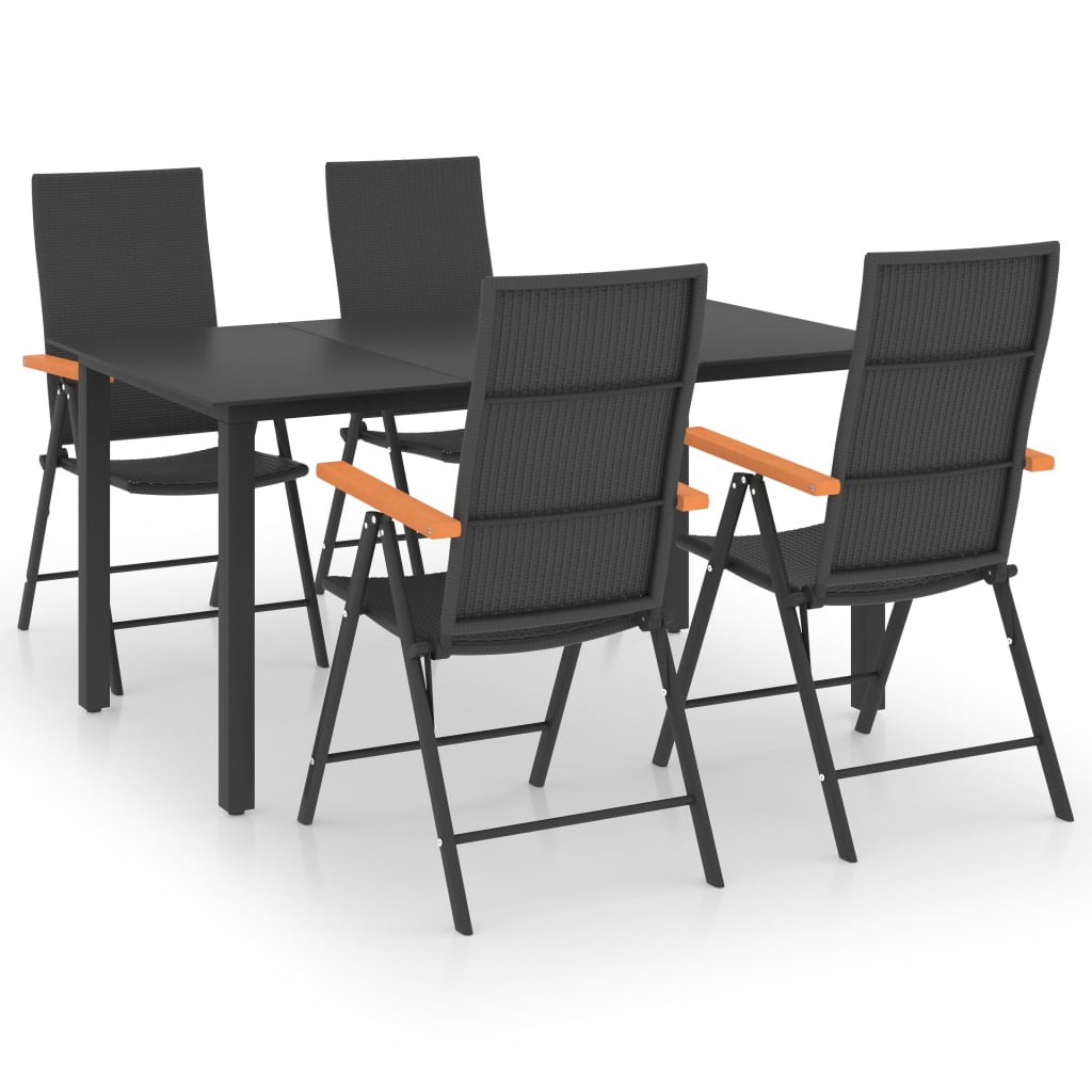 8720286228388_a_en_hd_1 vidaXL 5 Piece Garden Dining Set Black and Brown - Image 2