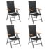 vidaXL 5 Piece Garden Dining Set Black and Brown - Image 3