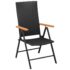 vidaXL 5 Piece Garden Dining Set Black and Brown - Image 4