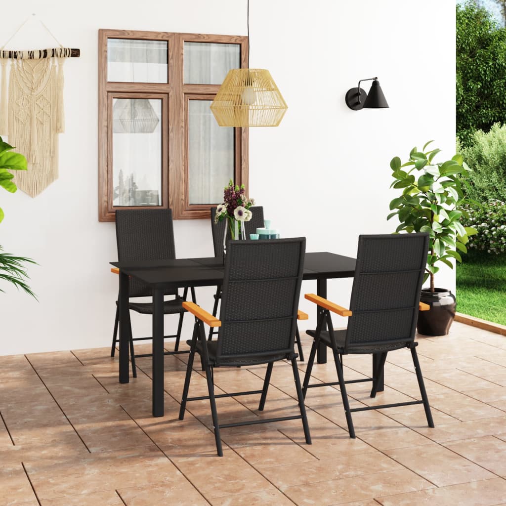 8720286228388_m_en_hd_1 vidaXL 5 Piece Garden Dining Set Black and Brown - Image 1