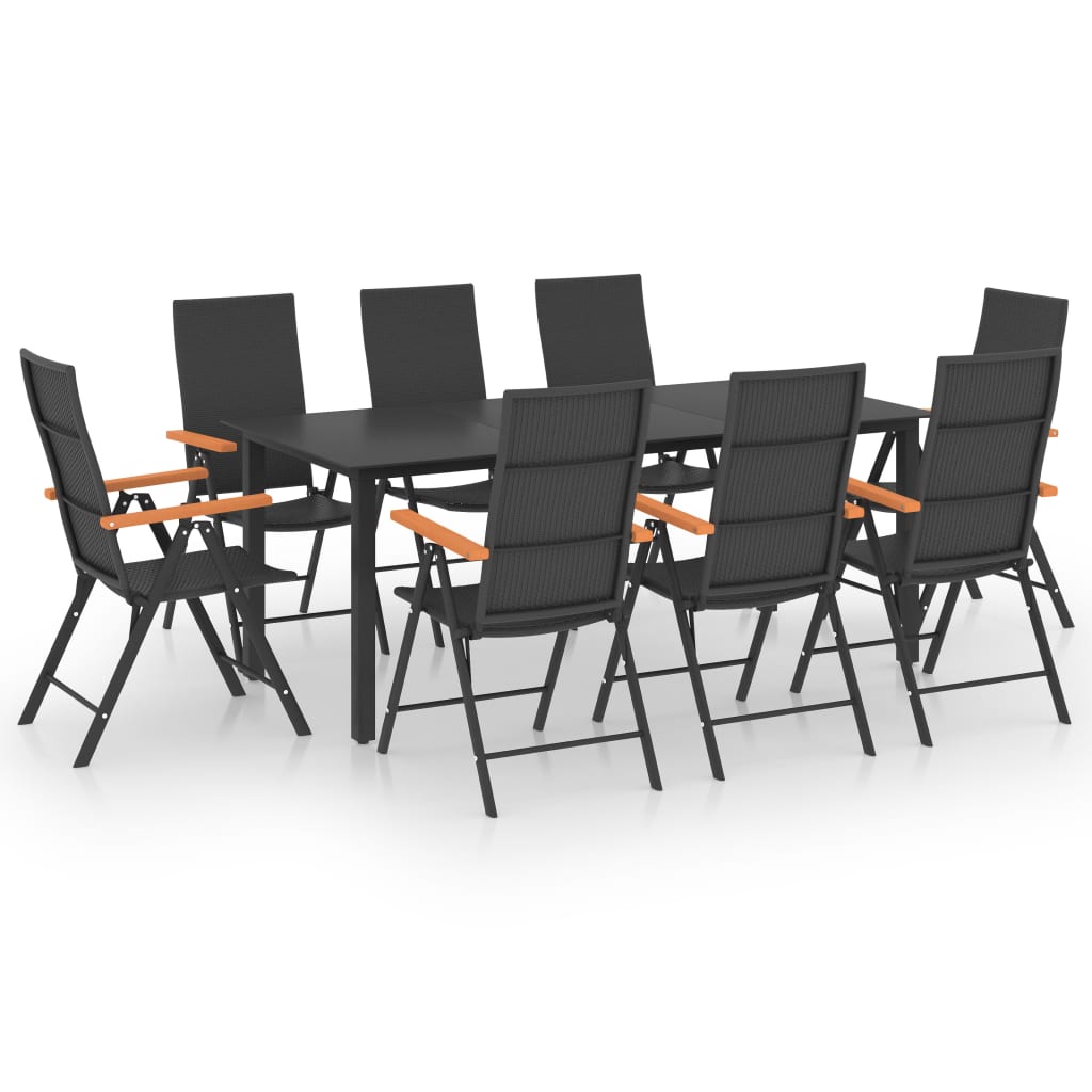 8720286228418_a_en_hd_1 vidaXL 9 Piece Garden Dining Set Black and Brown - Image 2