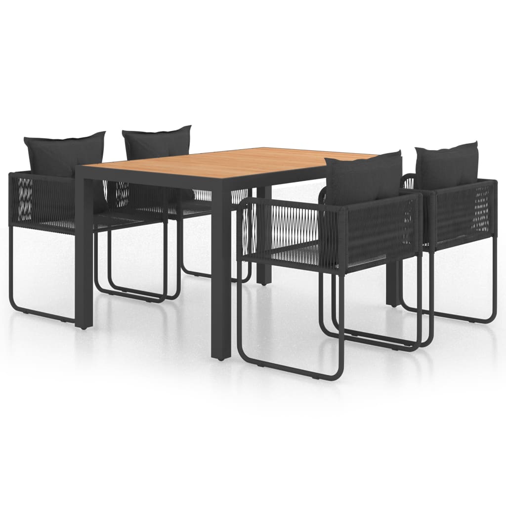 8720286228746_a_en_hd_1 vidaXL 5 Piece Garden Dining Set PVC Rattan Black and Brown - Image 2