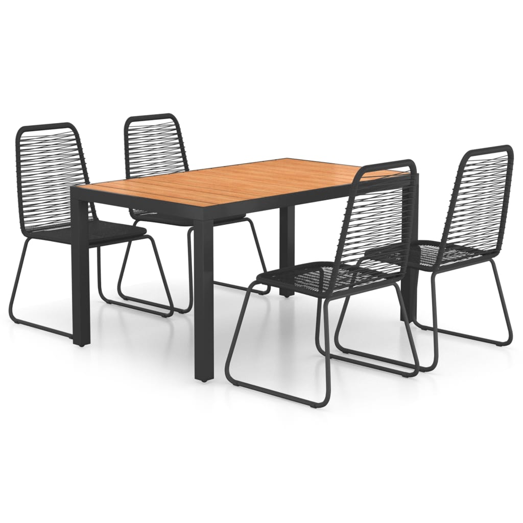 8720286228920_a_en_hd_1 vidaXL 5 Piece Garden Dining Set PVC Rattan Black and Brown - Image 2