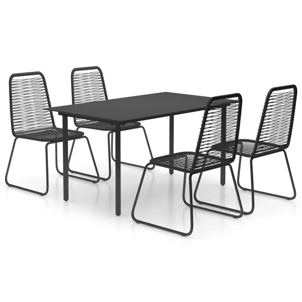 8720286228982_a_en_hd_1 vidaXL 5 Piece Garden Dining Set PVC Rattan Black - Image 2