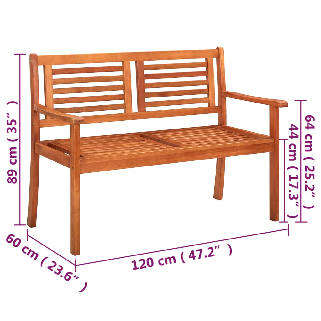 8720286233641_g_en_hd_9 vidaXL 2-Seater Garden Bench with Cushion 120 cm Solid Eucalyptus Wood - Image 10