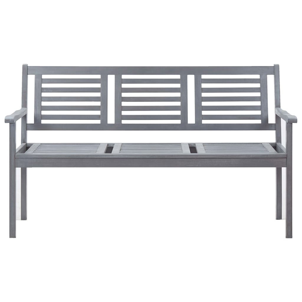 8720286234433_g_en_hd_2 vidaXL 3-Seater Garden Bench with Cushion 150 cm Grey Eucalyptus Wood - Image 3