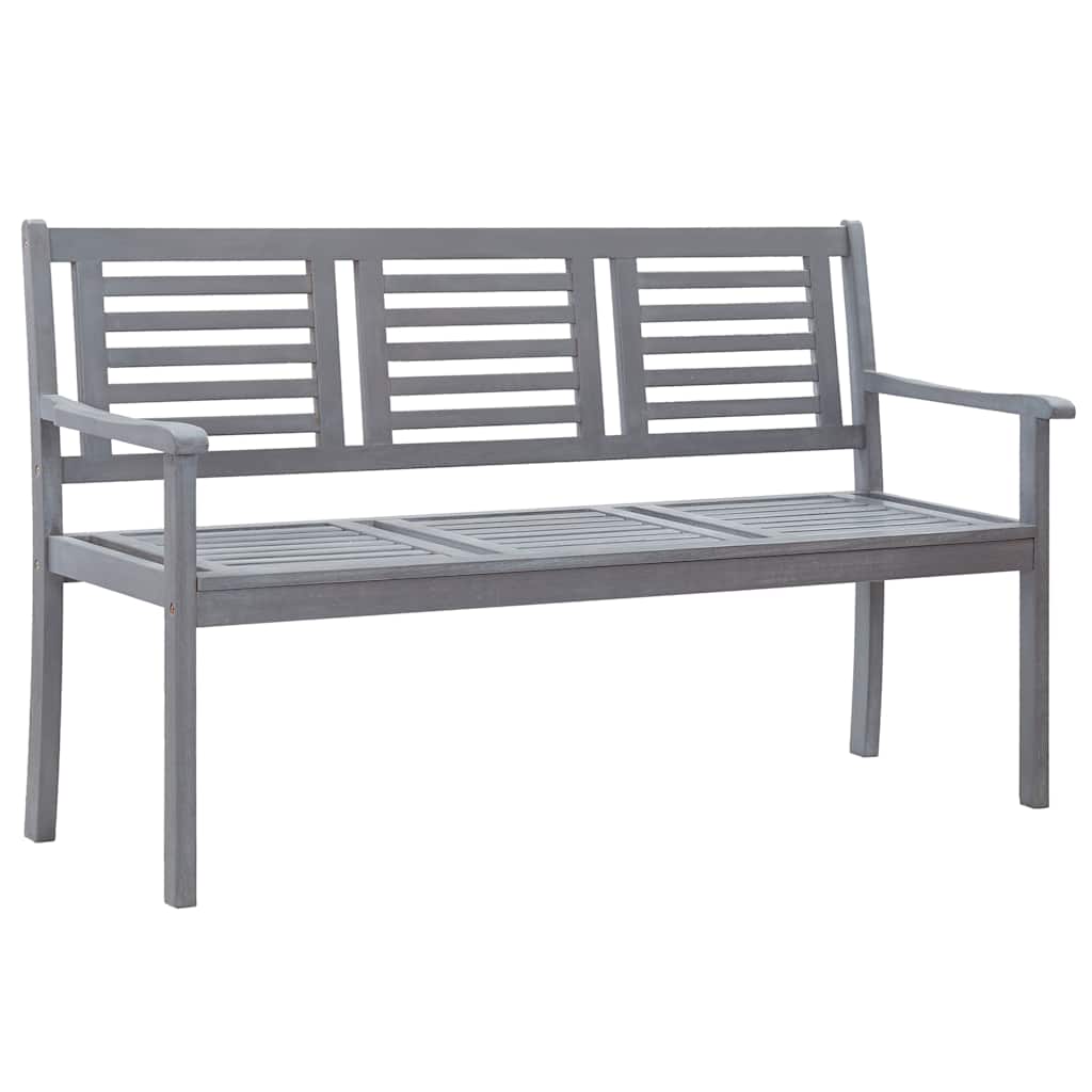 8720286234440_g_en_hd_1 vidaXL 3-Seater Garden Bench with Cushion 150 cm Grey Eucalyptus Wood - Image 2