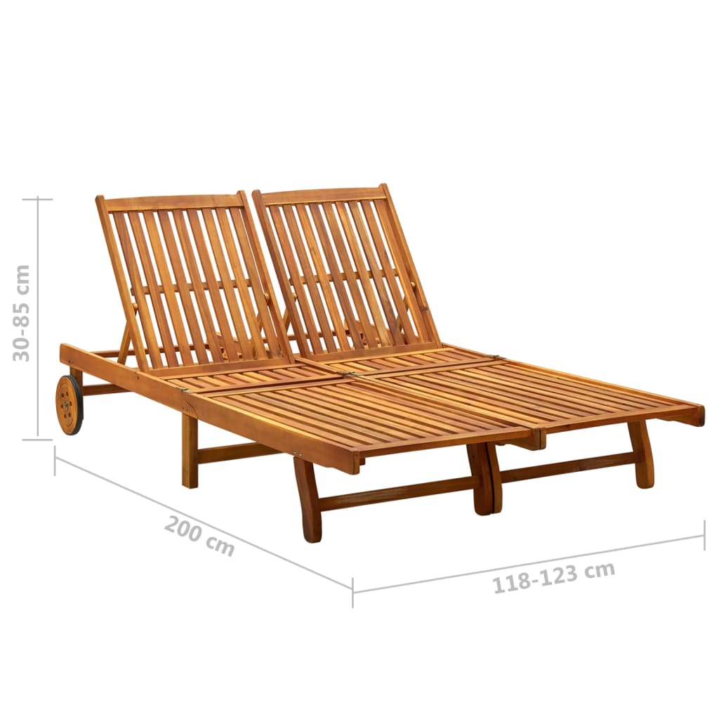 8720286237700_g_en_hd_5 vidaXL 2-Person Garden Sun Lounger with Cushions Solid Acacia Wood - Image 6