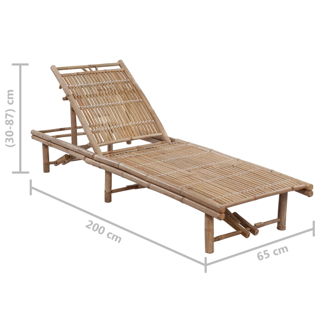 8720286240250_g_en_hd_5 vidaXL Garden Sun Lounger with Cushion Bamboo - Image 6