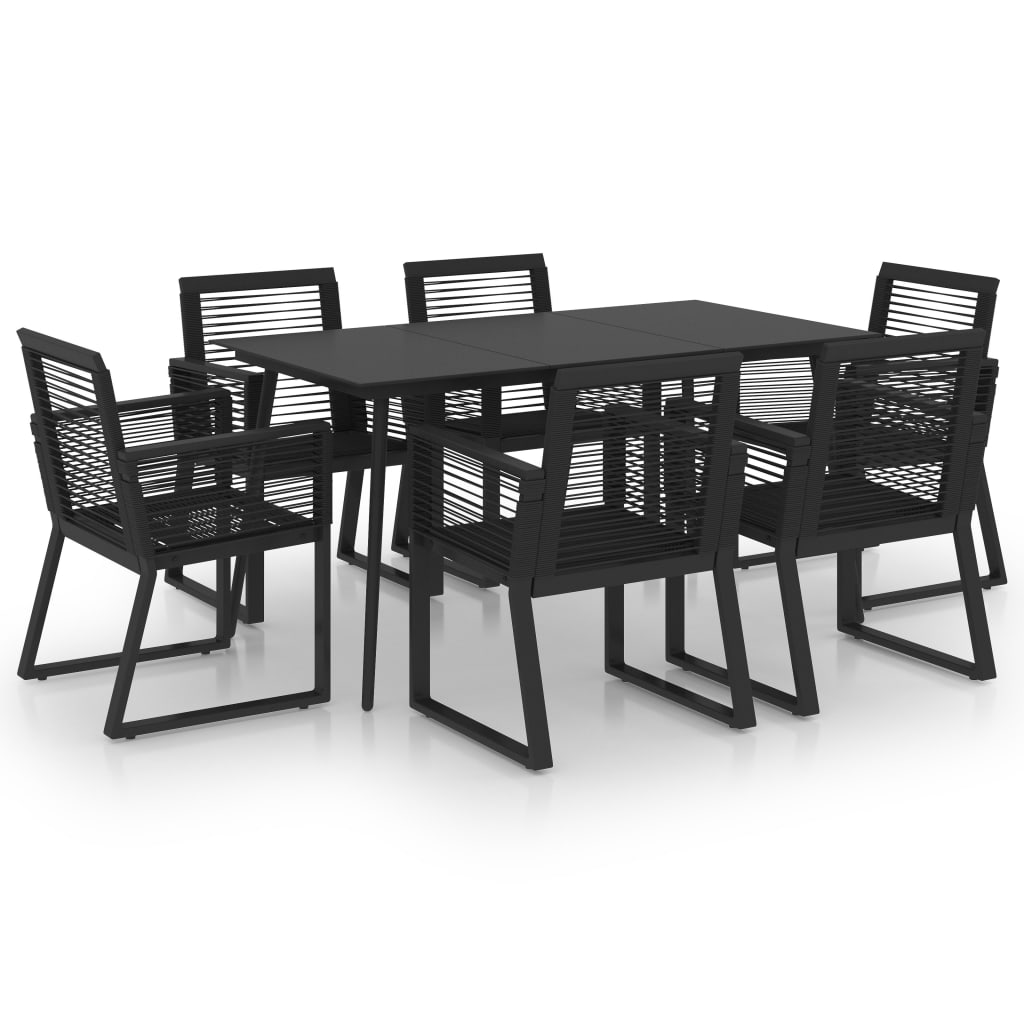 8720286241387_a_en_hd_1 vidaXL 7 Piece Outdoor Dining Set PVC Rattan Black - Image 2