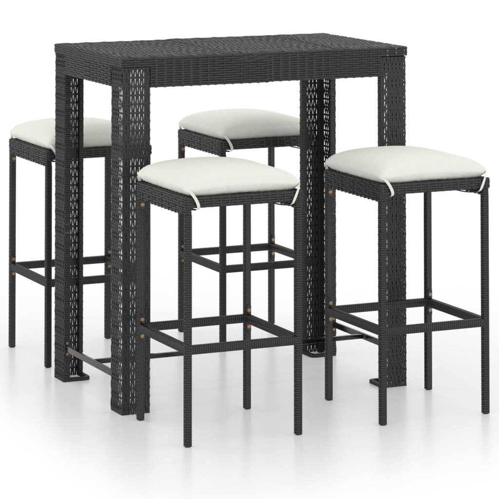 8720286247167_a_en_hd_1 vidaXL 5 Piece Garden Bar Set with Cushions Poly Rattan Black - Image 2