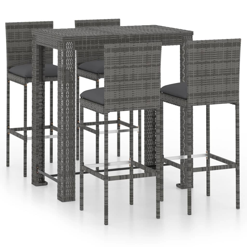 8720286247327_a_en_hd_1 vidaXL 5 Piece Outdoor Bar Set with Cushions Poly Rattan Grey - Image 2