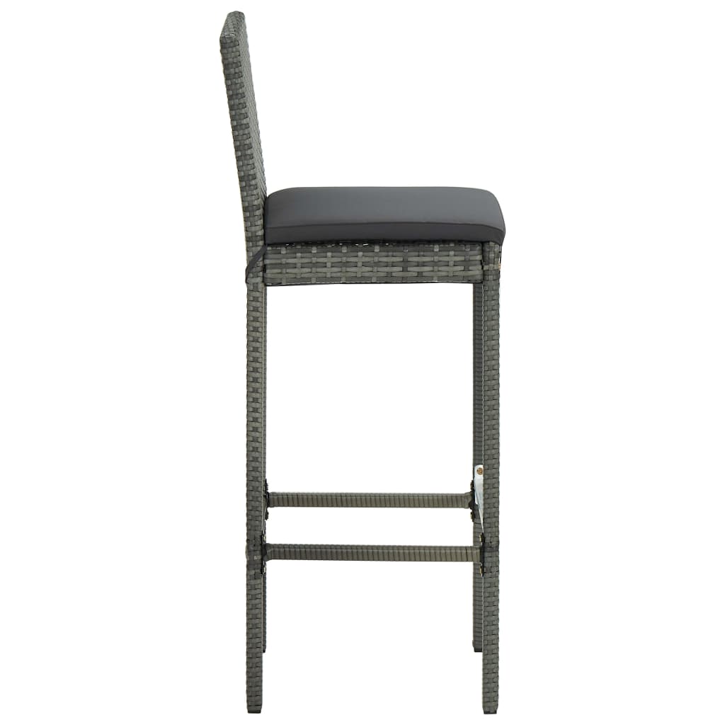 8720286247327_g_en_hd_4 vidaXL 5 Piece Outdoor Bar Set with Cushions Poly Rattan Grey - Image 6