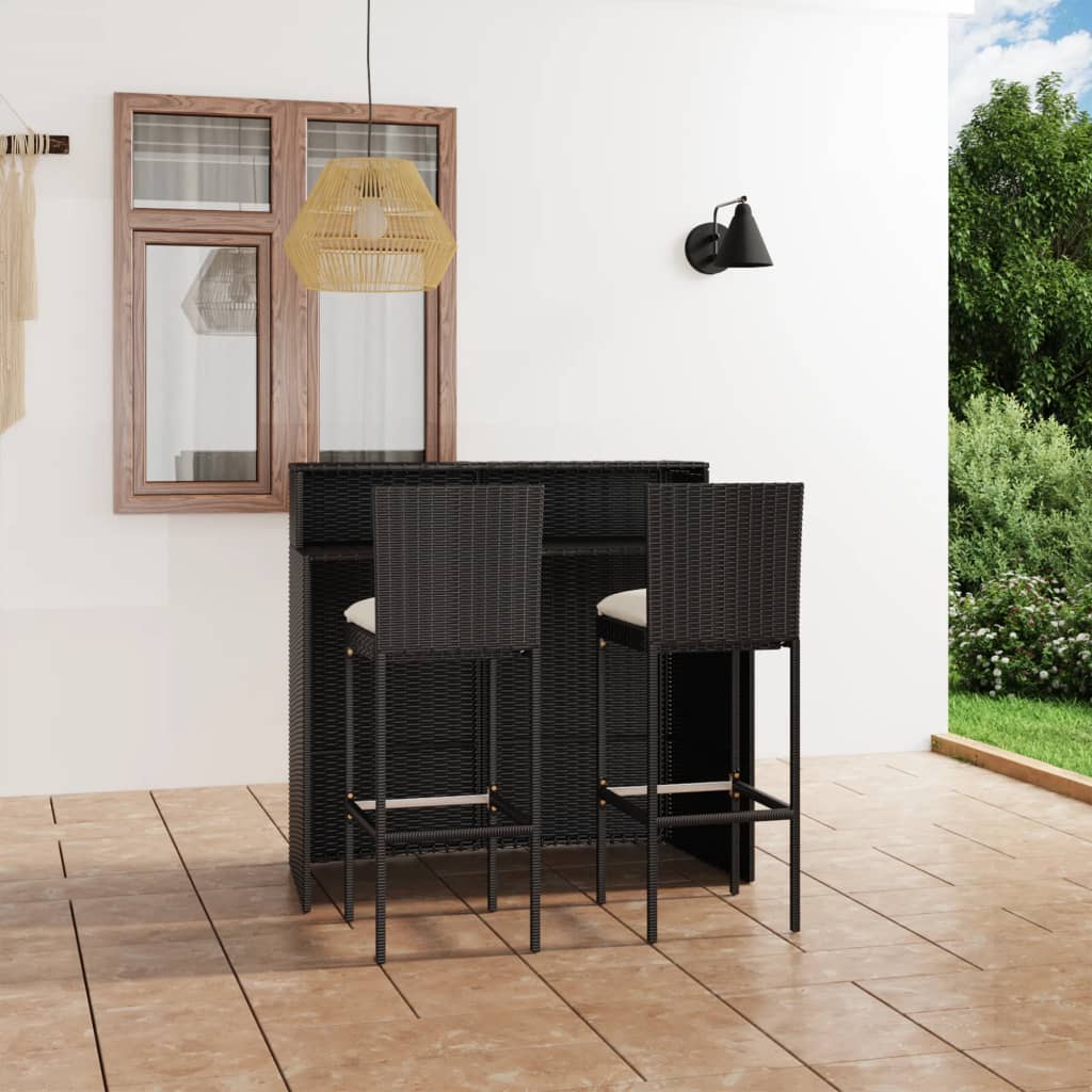 8720286248164_m_en_hd_1 vidaXL 3 Piece Garden Bar Set with Cushions Black - Image 1