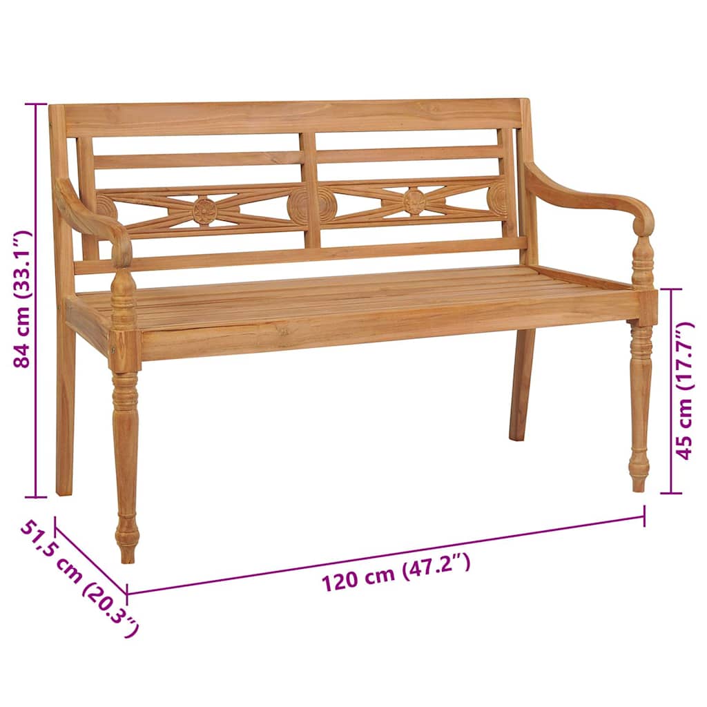 8720286260869_g_en_hd_8 vidaXL Batavia Bench with Taupe Cushion 120 cm Solid Teak Wood - Image 9