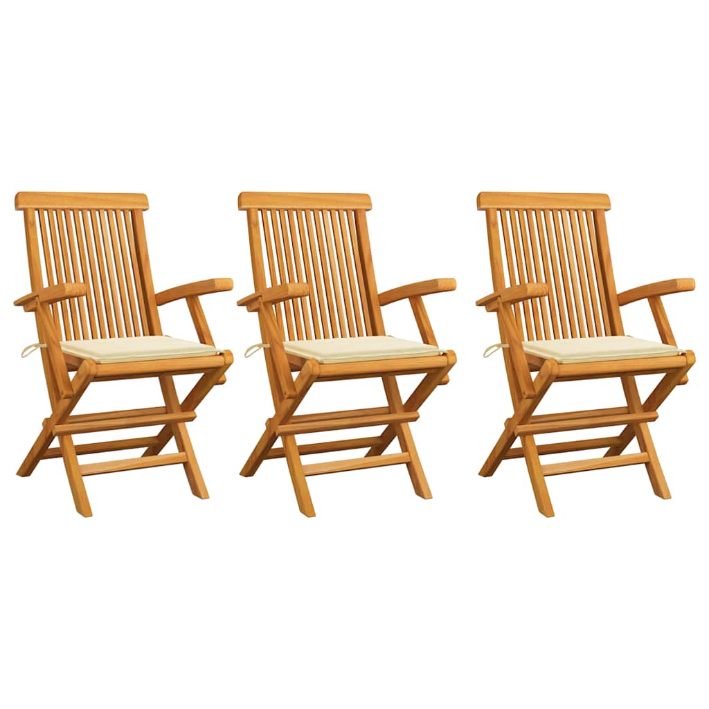 8720286264409_a_en_hd_1 vidaXL Garden Chairs with Cream Cushions 3 pcs Solid Teak Wood - Image 1