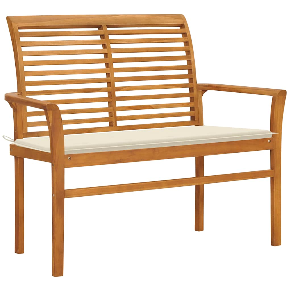 8720286265758_a_en_hd_1 vidaXL Garden Bench with Cream Cushion 112 cm Solid Teak Wood - Image 1