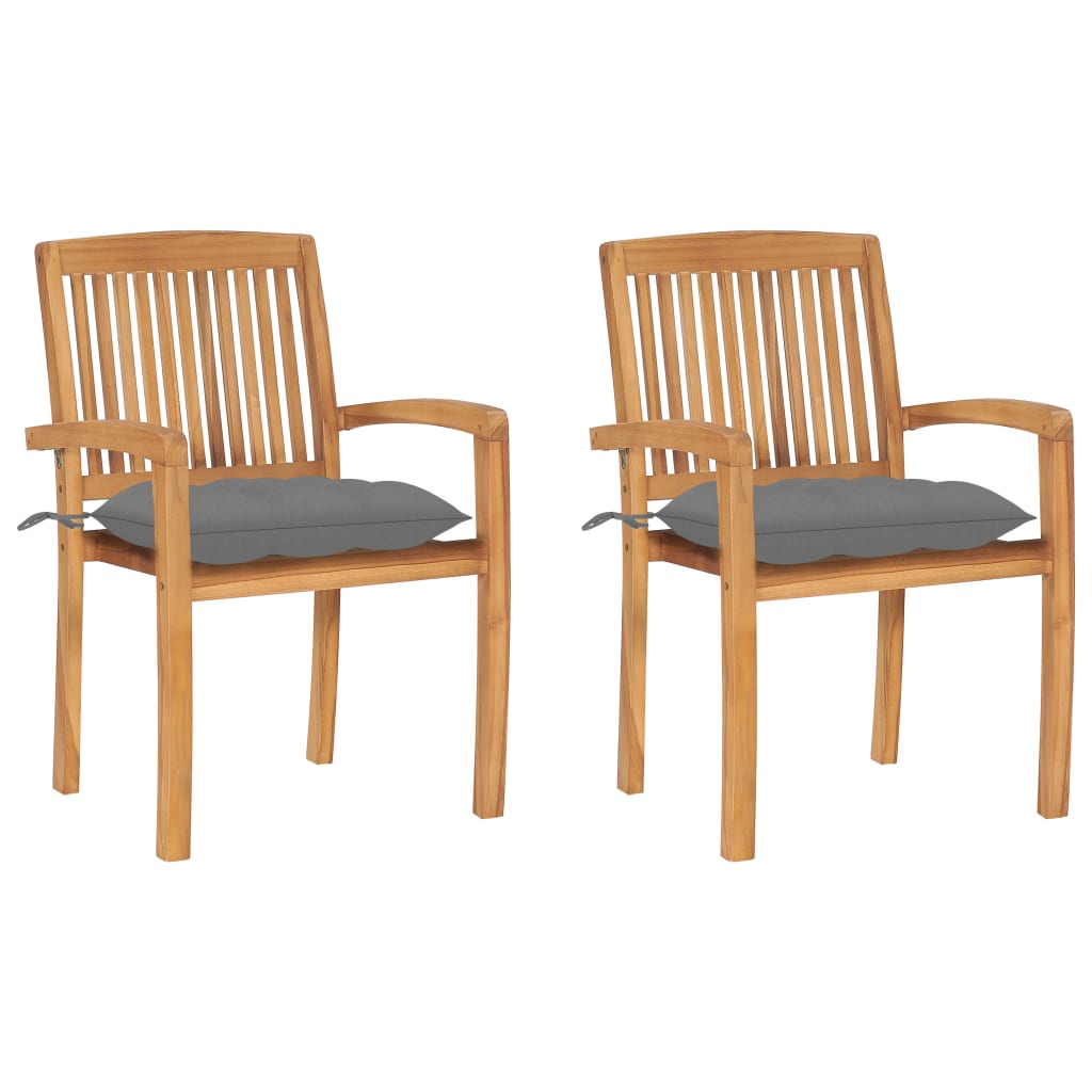 8720286271926_a_en_hd_1 vidaXL Garden Chairs 2 pcs with Grey Cushions Solid Teak Wood - Image 1