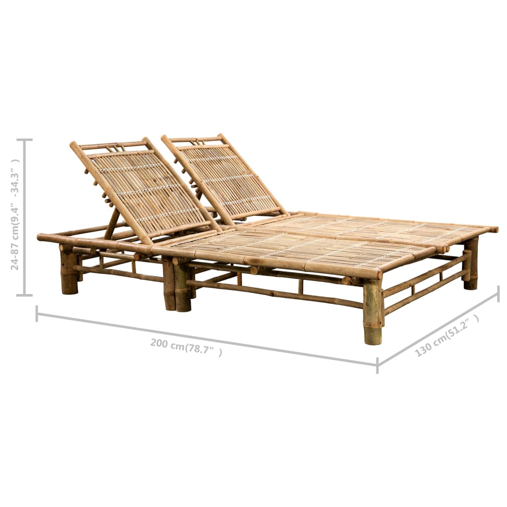 8720286278697_g_en_hd_10 vidaXL 2-Person Sun Lounger with Cushions Bamboo - Image 11