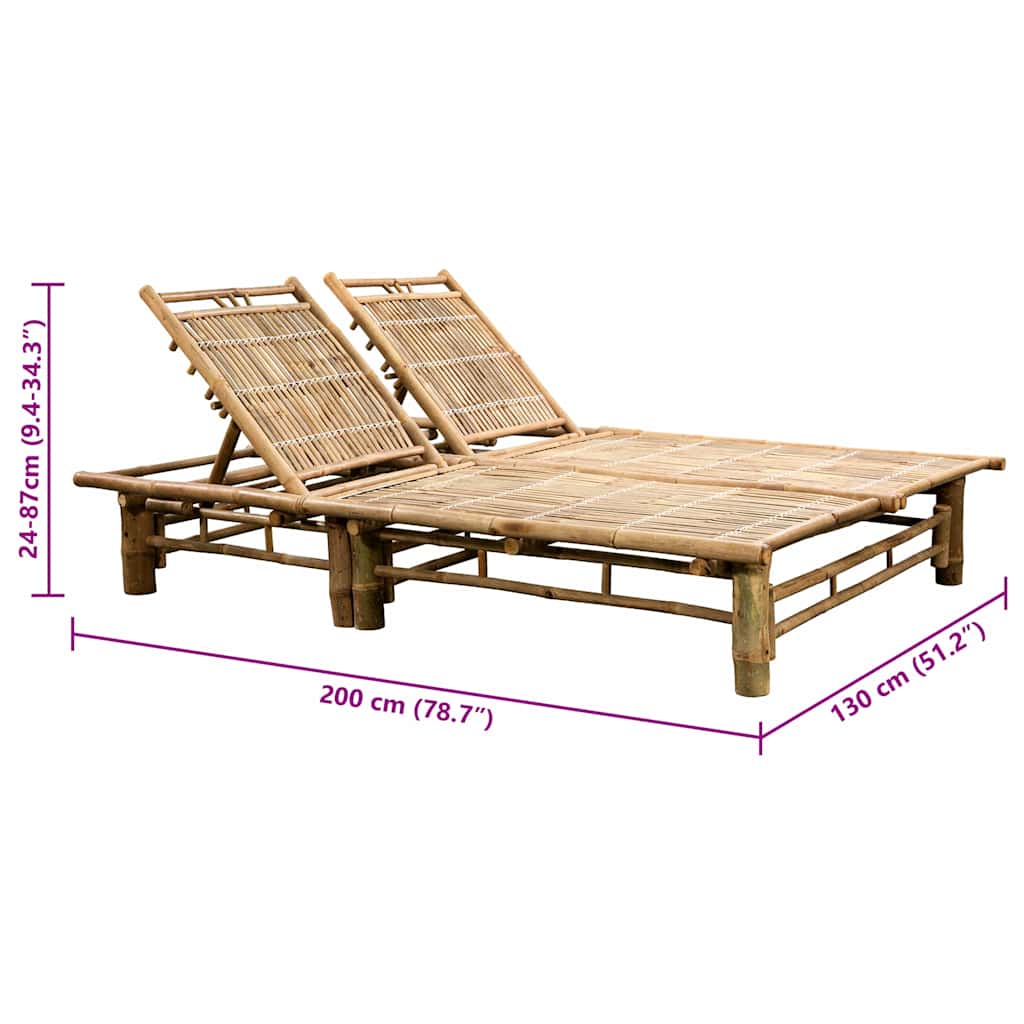 8720286278727_g_en_hd_12 vidaXL 2-Person Sun Lounger with Cushions Bamboo - Image 13