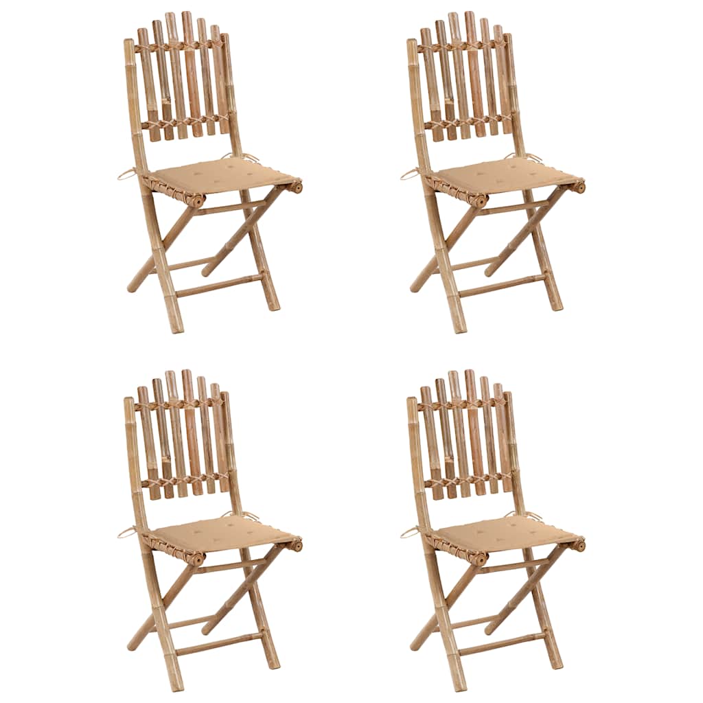 8720286278871_g_en_hd_1 vidaXL 5 Piece Folding Outdoor Dining Set with Cushions Bamboo - Image 2