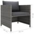 vidaXL 7 Piece Garden Lounge Set with Cushions Poly Rattan Grey - Image 11