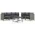 vidaXL 6 Piece Garden Lounge Set with Cushions Poly Rattan Grey - Image 2