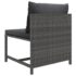 vidaXL 6 Piece Garden Lounge Set with Cushions Poly Rattan Grey - Image 7