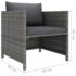 vidaXL 7 Piece Garden Lounge Set with Cushions Poly Rattan Grey - Image 11