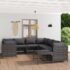 vidaXL 9 Piece Garden Lounge Set with Cushions Poly Rattan Grey